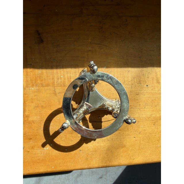 Godinger Sillver Plate Candlestick With Crystal Hurricane Shade For Sale - Image 6 of 7