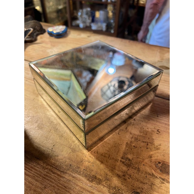 Vintage Mirrored Box Jewelry Box For Sale - Image 4 of 10