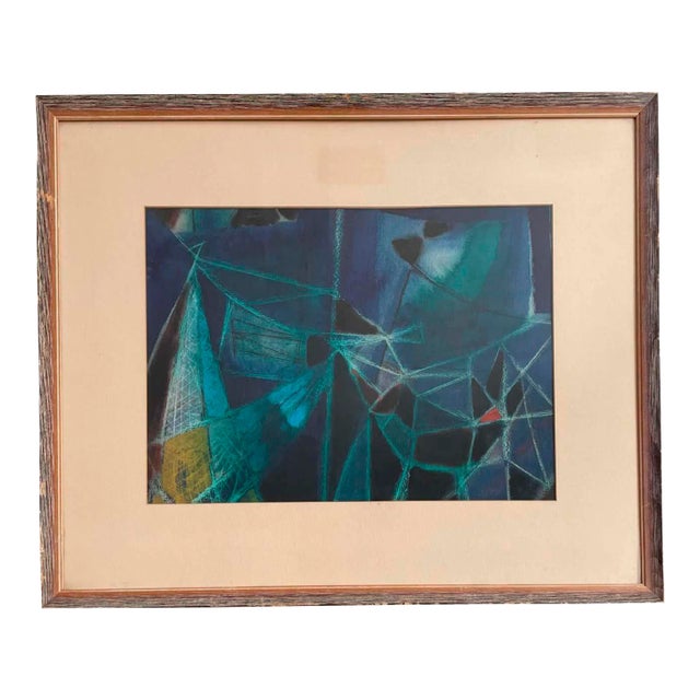 Abstract Pastel and Gouache Painting by Edward Wolfe For Sale