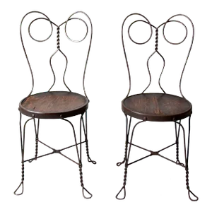 Antique Bistro Chairs Pair