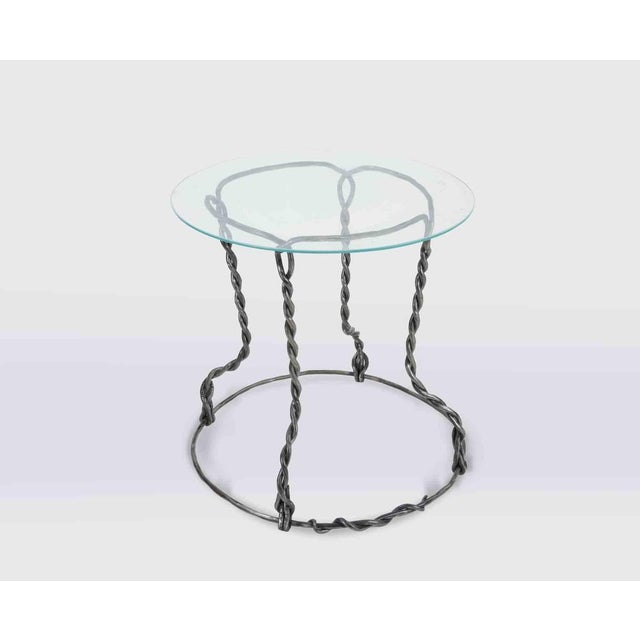1980s Vintage Champagne Cork Shaped Table in Wrought Iron, Italy, 1980s For Sale - Image 5 of 6