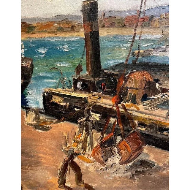 Leo Klein Von Diepold, Workers at the Port, Oil on Canvas, Framed For Sale - Image 7 of 13