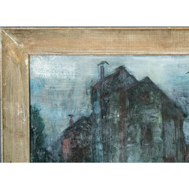 1930s 1936 Gordon McCouch Deserted Houses Modernist Landscape Oil on Board For Sale - Image 5 of 18