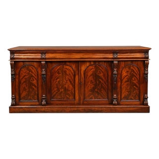 Victorian Flame Mahogany Four-Door Sideboard, 1860 For Sale