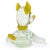 Cute vintage Murano hand blown yellow and clear Italian art glass puppy dog sculpture / paperweight. Documented to the...