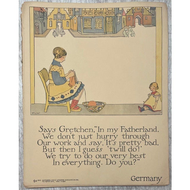 Original 1923 Children from Many Lands Natl Child Welfare Assoc Posters Book For Sale - Image 10 of 12