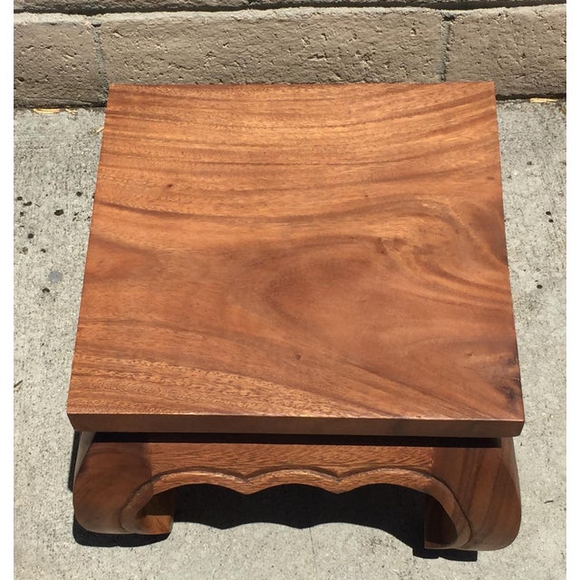 Acacia Wood Opium Table For Sale - Image 4 of 5