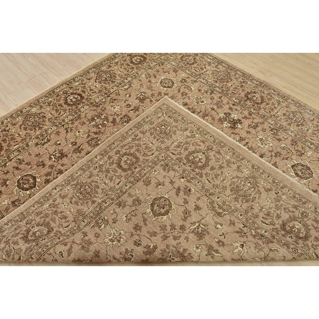 Ziegler Rug 8′ X 8’3” Brown Wool Traditional Hand-Knotted Oriental Carpet For Sale - Image 14 of 15
