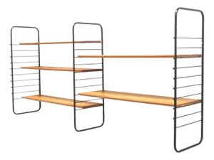 Vintage Wall Rack with Bookshelves, 1960s