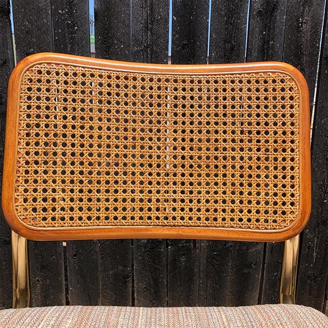 1980s Vintage Cantilever Cane Marcel Breuer Style Tubular Dining Chairs Upholstered Seats Set of 6 For Sale - Image 12 of 13