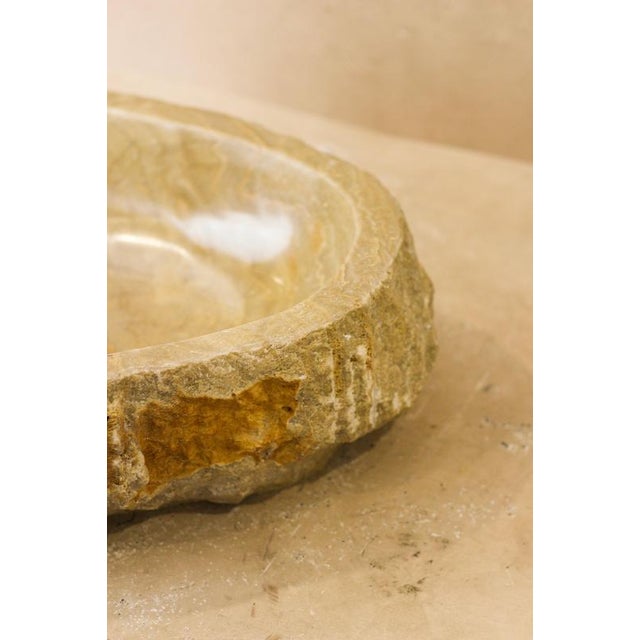 Gemstone Raw Edge Wash Basin in Onyx For Sale - Image 7 of 10