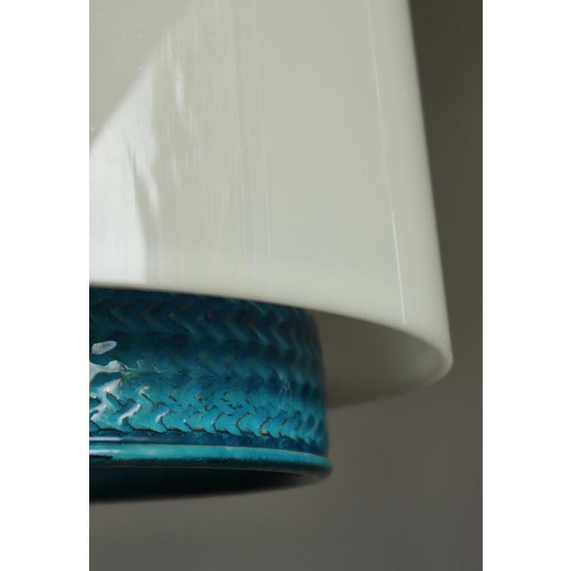 Scandinavian Modern Blue Stoneware Pendant by Nils Kähler, Denmark, 1960s For Sale - Image 6 of 11