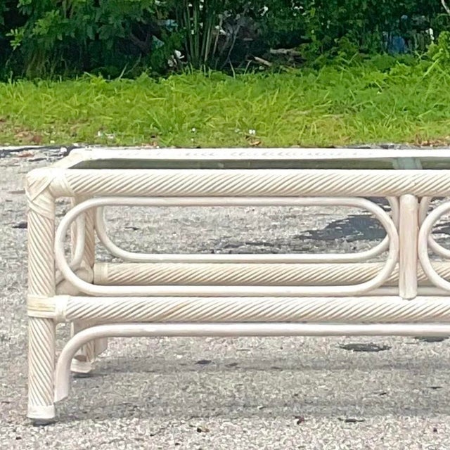 Vintage Coastal Cerused Pencil Reed Coffee Table For Sale - Image 14 of 14