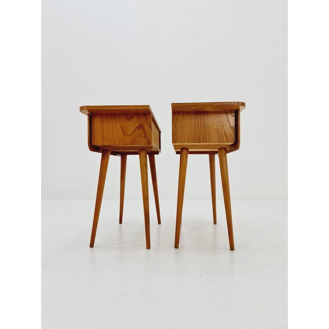 German Mid century beech nightstands/ bedside tables by Verralux, 1960s It is in good vintage condition, however, as with...