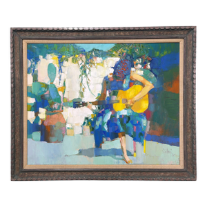 Nicola Simbari 20th C. Italian Original Oil Painting Young Woman Capri 1965