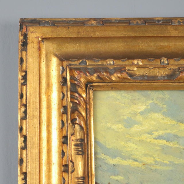 Riccardo Viriglio, Darsena di San Marco, Oil Painting on Cardboard For Sale - Image 10 of 13