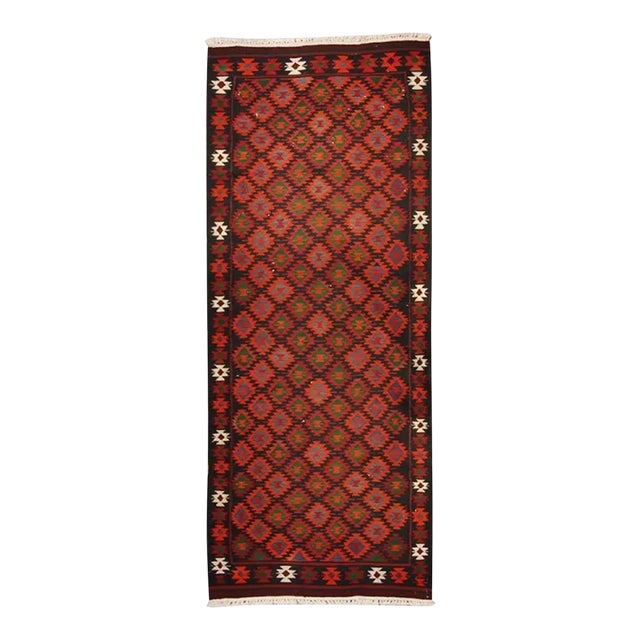 Early 20th Century Persian Qazvin Kilim Runner For Sale