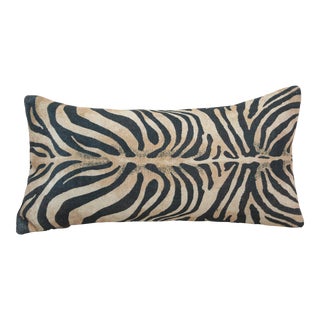 Zebra Printed Lumbar Pillow Cover For Sale