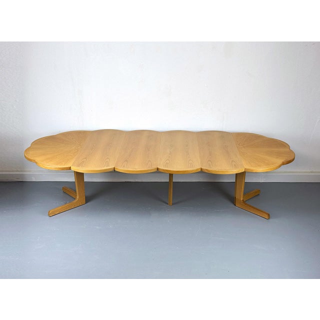 Round Oak Dining Table with Extensions, 1970s For Sale - Image 8 of 18