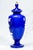 Striking Cobalt Blue and Hand Painted White Dragon Fly Flower Design Antique Victorian Decorative Vase For Sale - Image 11 of 17
