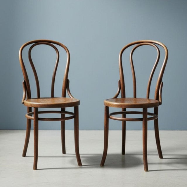 Elegant pair of bentwood chairs attributed to Thonet (Fischel), manufactured in Central Europe circa 1920s, potentially...