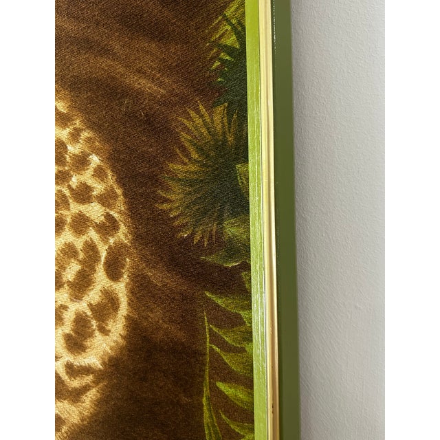 1970 Leopard Cub Wesco Reltex Framed Fabric on Board For Sale - Image 10 of 12