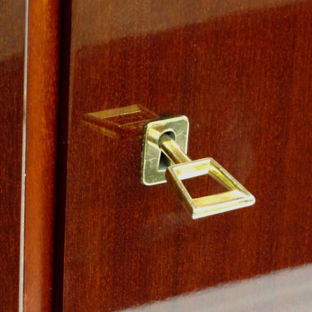 Wood Large Mid-Century 5-Door Wardrobe in Mahogany, 1960s For Sale - Image 7 of 10