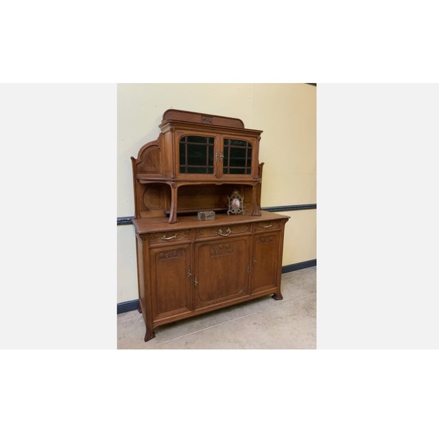 Brown Antique Art Nouveau Buffet, 1900s For Sale - Image 8 of 13