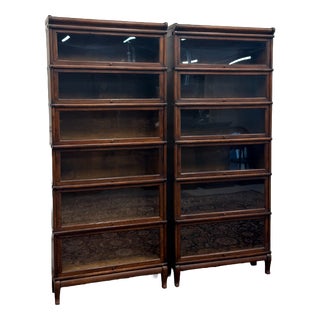 Antique English Bookcases from Globe Wernicke, Set of 2 For Sale