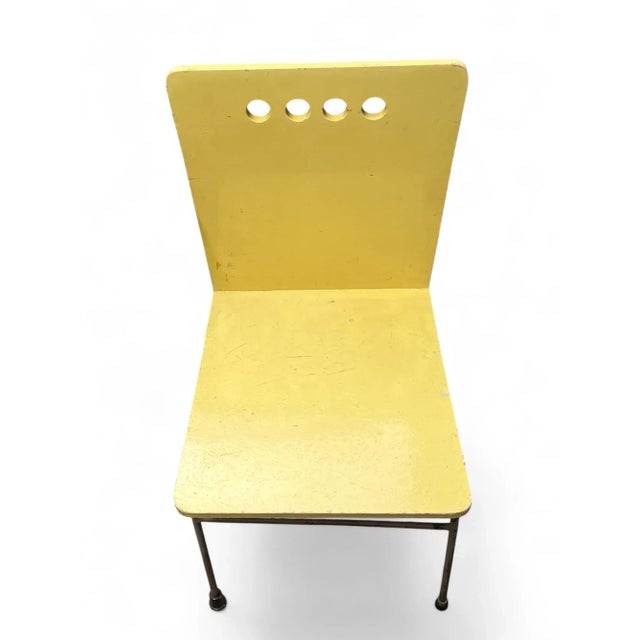 Mid-Century Modern Dutch Yellow Lacquered Plywood and Metal Dining Chair by Gerrit Jr. Rietveld, 1954 For Sale - Image 12 of 18