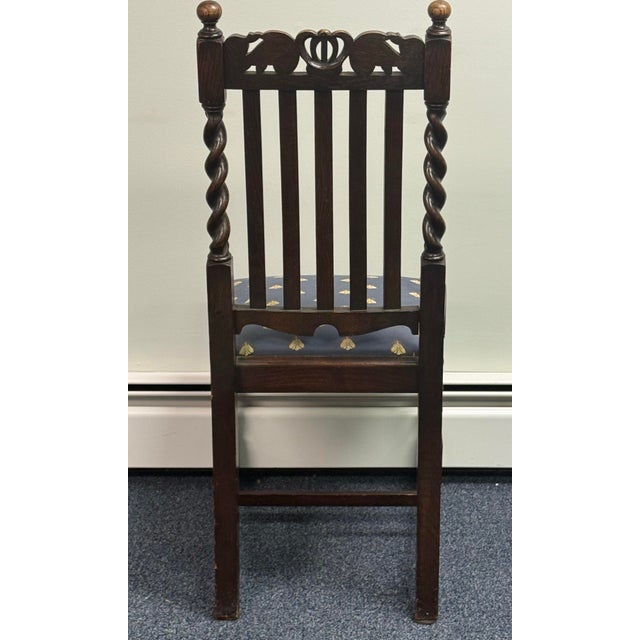 Early 20th Century Barley Twist Carved Dining Chairs - Set of 4 For Sale - Image 9 of 12