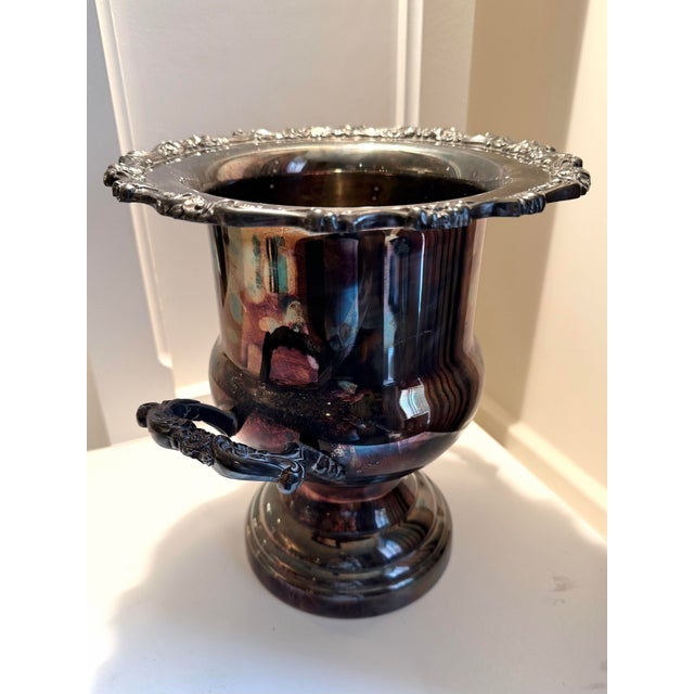 Late 20th Century Late 20th Century Baroque Style Silver Plate Champagne Bucket / Wine Cooler For Sale - Image 5 of 7