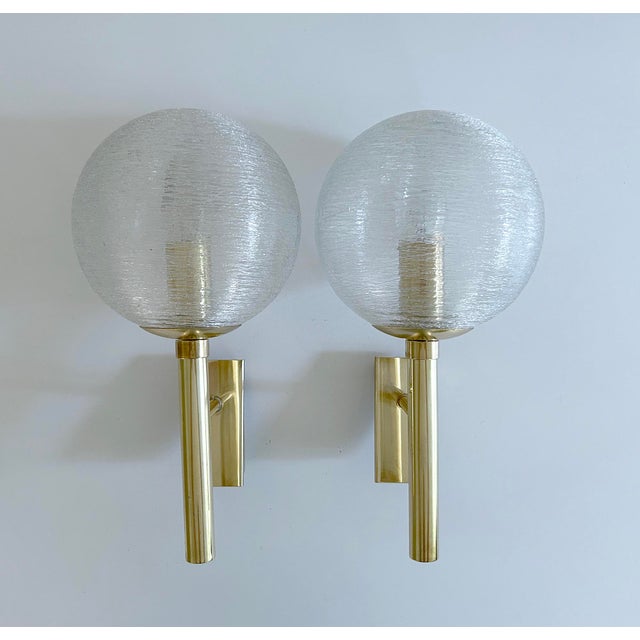 Metal Vintage Brutalist Glass Sconces from Doria Leuchten, Germany, Set of 2 For Sale - Image 7 of 17