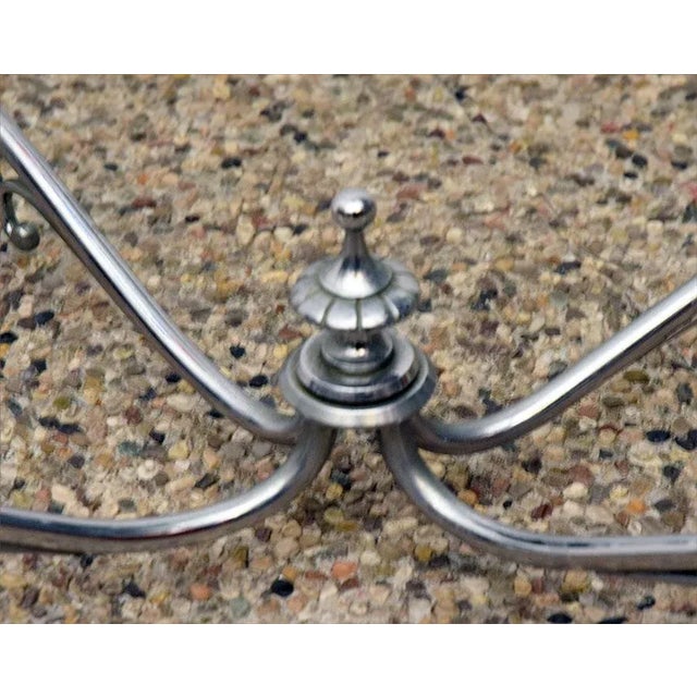 Mid-Century 2-Tier Coffee Table in Chromed Brass and Crystal For Sale - Image 9 of 12