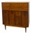 Vintage Mid-Century Modern Highboy Dresser Dovetailed Drawers Brass Finished Pulls. For Sale