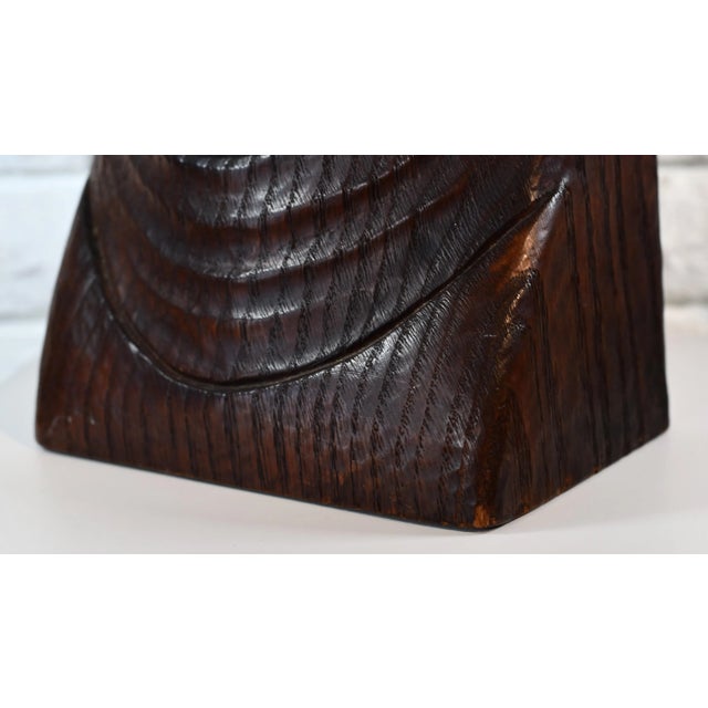 Early 20th Century John Rood Carved Wood Sculpture Signed For Sale - Image 4 of 12