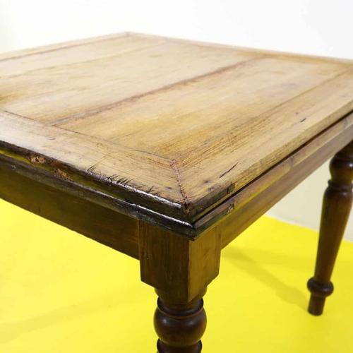Wood Extendable Wooden Dining Table with Turned Legs For Sale - Image 7 of 11