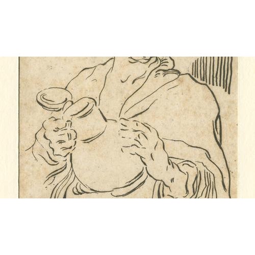 After Bloemaert, Study of Man with Jug, 1700s, Etching For Sale - Image 5 of 9