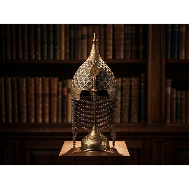 Brass Hand-Chased Ottoman Helmet For Sale - Image 8 of 13