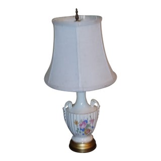 Vintage German Dresden Style Porcelain Urn Table Lamp For Sale
