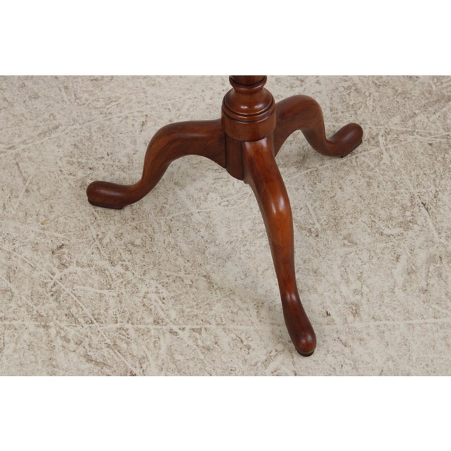 Henkel Harris Cherry Queen Anne Pedestal Table For Sale - Image 9 of 15