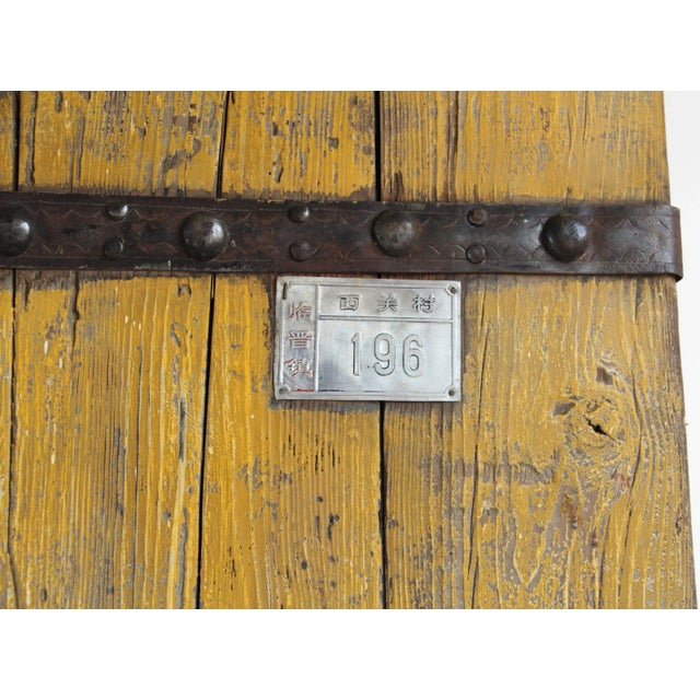 Chinese Vintage Yellow Chinese Wood Door For Sale - Image 3 of 7