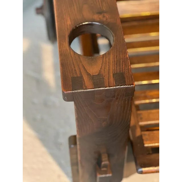 Brown Set of Wooden Lounge Chair and Ottoman attributed to Asko, 1965 For Sale - Image 8 of 10