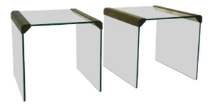1970s Pace Collection Waterfall Side Tables or Accent Tables - a Pair