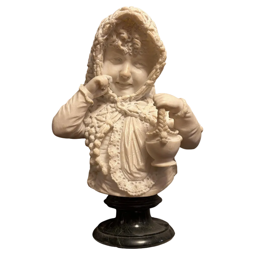 Bust of a Young Child, 1850, Alabaster | Chairish