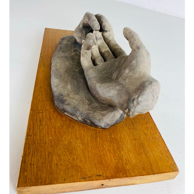1970s Mid Century Vintage Plaster Hand Model Sculpture For Sale - Image 5 of 10