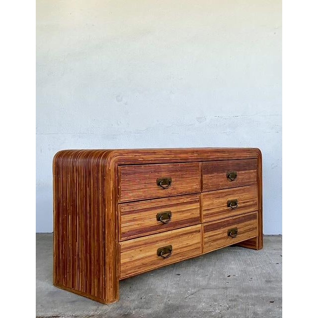 Vintage Pencil Reed Waterfall Dresser For Sale - Image 4 of 12