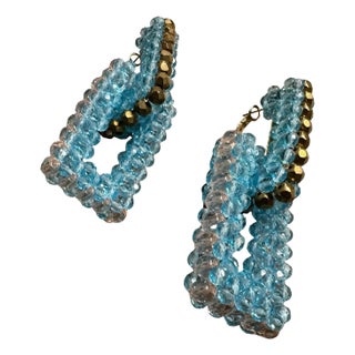 21st Century Stud Turquoise Rectangular Links Earrings by Coppola E Toppo For Sale