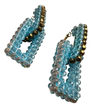21st Century Stud Turquoise Rectangular Links Earrings by Coppola E Toppo