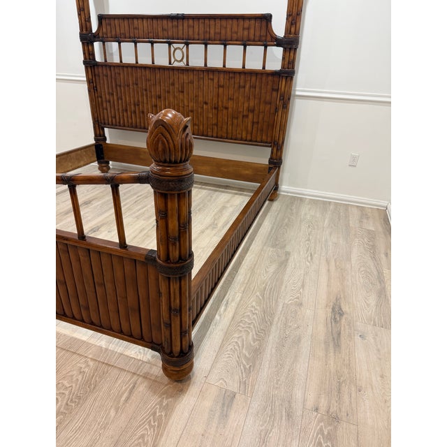 Mid-Century Modern 1990s Attributed Tommy Bahama Island Estate West Indies King Size Bed For Sale - Image 3 of 12
